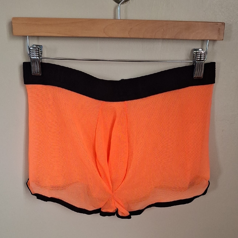 Vintage Male Power Orange Mesh Sheer Underwear_1